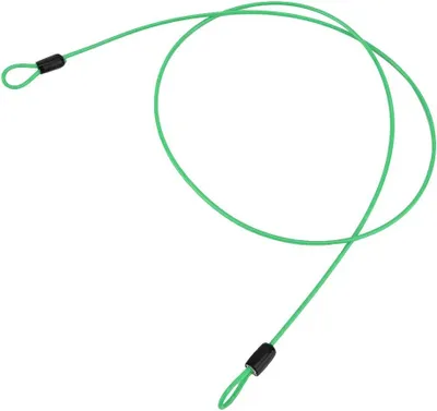 Imagen del producto de Cable de seguridad de acero inoxidable, con doble bucle, de 100 cm, color verde, para bicicleta y scooter