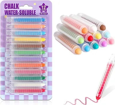 Image de Crayons de couleur à la craie, lot de 12, lavables, pour enfants