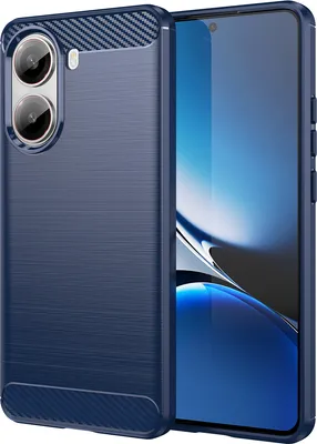 Image de Etui pour Xiaomi Poco X7 Pro silicone TPU souple, fibre de carbone, étui de protection antichoc bleu