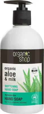 Image de Organic Shop Savon pour les mains Aloe Milk Savon adoucissant pour les mains 200Ml
