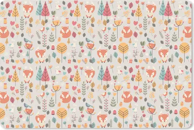 Produktbild von MuchoWow® Mauspad Mousepad Fuchs - Blumen - Regenbogen - Kinder - Design 27x18 cm - Mousepads - Maus Mat - Pad - Mausunterlage - Büroartikel - Desk Matten