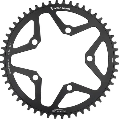 Produktbild von Wolf Tooth Gravel/CX/Road Kettenblatt, 110 BCD, 5-Loch, 52 Z., Drop-Stop ST, black