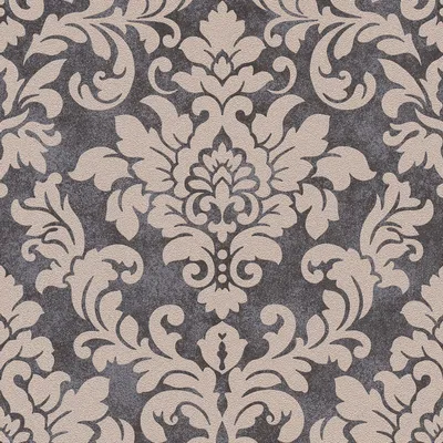 Image de Profhome 372704-GU Papier peint baroque brillant noir argent 5,33 m2