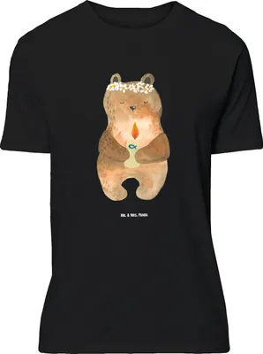 Produktbild von Mr. & Mrs. Panda Größe M T-Shirt Bär Kommunion - Schwarz - Geschenk, Taufkerze, Teddy, Katholisch, Tshirt, Shirt, Gottes Segen, mit Spruch, Herren