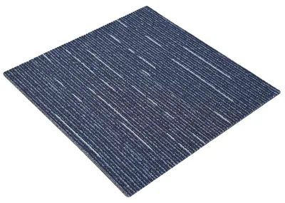Zdjęcie produktu dla vidaXL, wykładzina dywanowa, wzór w paski, kolor niebieski, 50 x 50 cm, 36 sztuk, wykonana z polipropylenu (PP) i bitumu