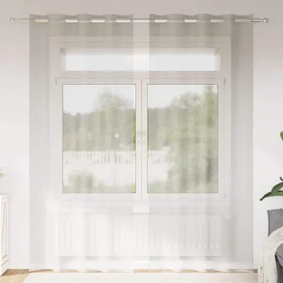 Zdjęcie produktu dla Firany Voile z zasłonami 2 pcs Kremowy 245 x 140 cm Poliester