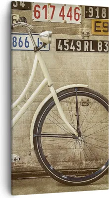 Produktbild von Bild auf Leinwand - Leinwandbild - Fahrrad Mauer Straße - 45x80cm - Wand Bild - Wanddeko - Leinwanddruck - Bilder - Kunstdruck - Wanddekoration - Leinwand bilder - Wandkunst - PA45x80-3764