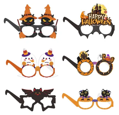Halloween-Brillenset, 6 Stück, Papier, Spinnennetz-Design