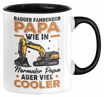 Produktbild von Baggerfahrer Papa Tasse Geschenk Baggerfahrender Papa Wie Ein Normaler Papa Aber Viel Cooler Geschenkidee Vatertag Baustelle (Schwarz)