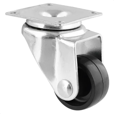 Produktbild von WAGNER Möbelrolle / Lenkrolle - Ø 30 mm, Stahl verzinkt, schwarz, Anschraubplatte, Tragkraft 30 kg - 01211001