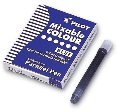 Image de PILOT Cartouches d'encre pour stylo plume Parallel Pen bleu (6 cartouches)