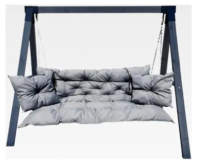 Produktbild von Wasserfeste Outdoor-Palettenkissen | Auflage für Hollywoodschaukel | Bankauflage | Sitz- und Rückenkissen | Lounge-Kissen für den Außenbereich 180 x 110 cm (180 x 50 x 60 cm) Inkl. 2 Kissen in Grau
