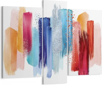 Produktbild von Bild auf Leinwand - Leinwandbild - 3 Teile - Abstraktion Farben Gürtel - 95x80cm - Wand Bild - Wanddeko - Wandbilder - Leinwanddruck - Bilder - Wanddekoration - Leinwand bilder - CB95x80-4330
