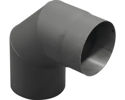 Image de Coude de segment de fumée 150/90 mm noir à paroi épaisse