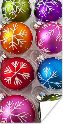 Produktbild von MuchoWow® Poster Eine Schachtel mit Weihnachtsschmuck 60x120 cm - Wandschmuck
