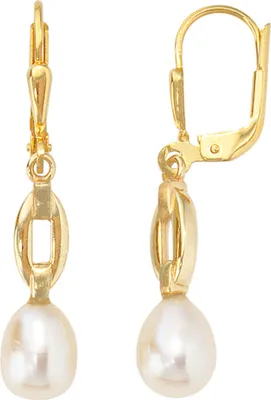 Produktbild von JOBO Boutons 333 Gold Gelbgold teilmattiert 2 Süßwasser Perlen Ohrringe Ohrhänger