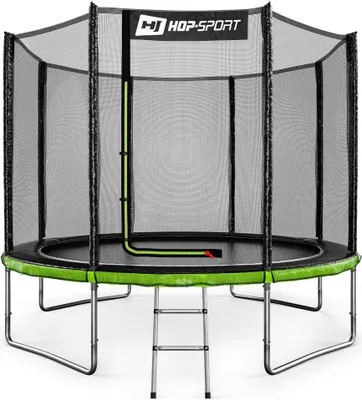 Produktbild von Hop-Sport Trampolin Outdoor - Ø 305 - Trampolin mit außenliegenden Sicherheitsnetz, stabiler Rahmenkonstruktion und Sicherheitszertifikaten - Komplettset