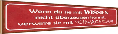Produktbild von vianmo Holzschild 10x46 cm verwirre sie mit Schwachsinn Dekoration