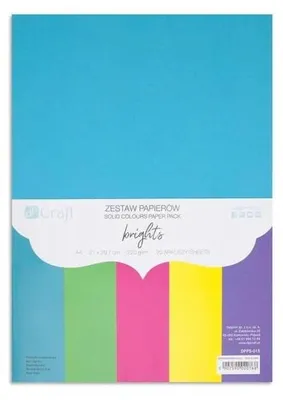 Imagen del producto de Paquete de 20 hojas de papel A4, color brillante, gramaje 220g - Dalprint dpCraft