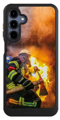 Produktbild von NIVOCASE Hülle für Samsung Galaxy A16 5G Handyhülle NIVOcore Case Schwarz Feuer Feuerwehr Lebensretter
