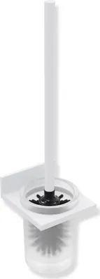Produktbild von HEWI WC-Bürstengarnitur, Metall, pulverbeschichtet, Einsatz aus Glas, satiniert, in HEWI Farbe DX (Weiß tiefmatt)