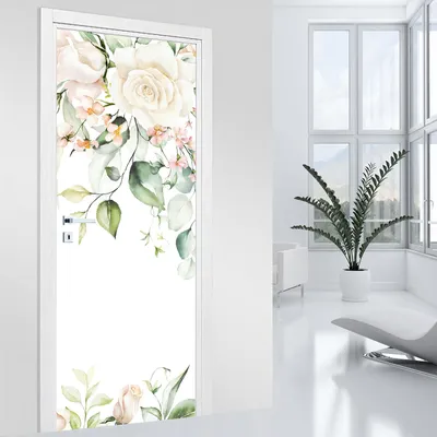 Produktbild von Türaufkleber – Lumaléa – Blumen – MAT-Kleber – Breite 73 x H?he 205 cm