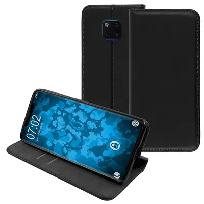 Produktbild von PhoneNatic Kunst-Lederhülle kompatibel mit Huawei Mate 20 Pro - Book-Case schwarz Cover