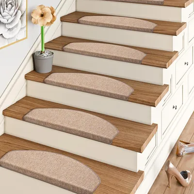 Produktbild von Trend Schlinge Stufenmatte Strong Nougat (halbrund), Größe / Menge:24x65 cm = 1 Stck.