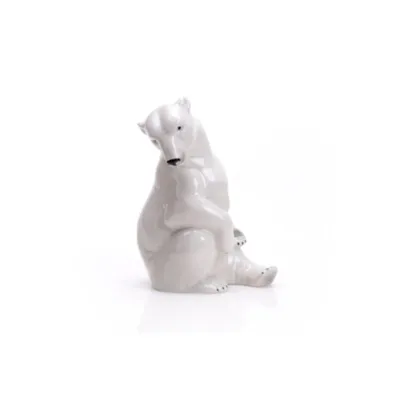 Productafbeelding van IJsbeerbeeldje, handgemaakt, porselein, 16 cm
