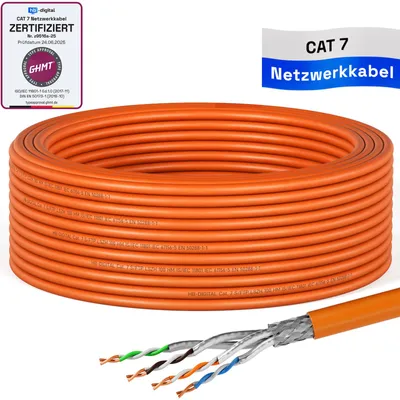 Produktbild von hb-digital CAT 7 Kabel Installationskabel 15m S/FTP AWG23 LSZH orange