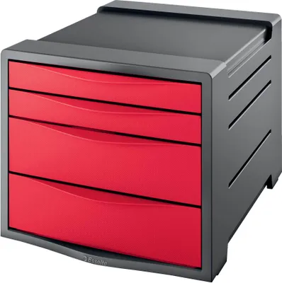 Produktbild von Esselte Vivida, 4 Schublade(n), Kunststoff, Rot, 210 g, 254 x 350 x 61 mm