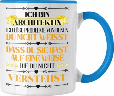 Produktbild von Trendation - Architektin Geschenk Tasse Kaffeetasse für Architektin Frauen Spruch (Blau)