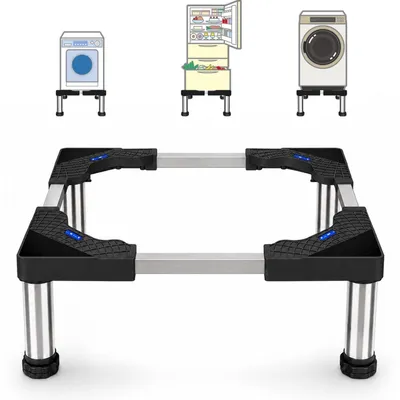 Immagine prodotto di Supporto regolabile per lavatrici, con larghezza da 40 a 60 cm, altezza da 19 a 22 cm e capacità di carico fino a 150 kg