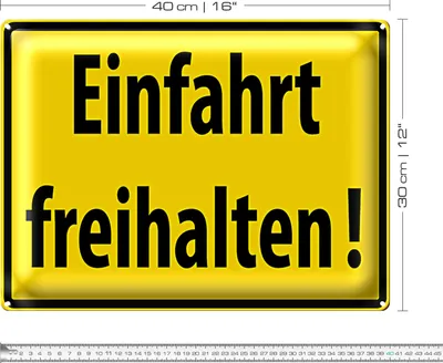 Produktbild von Blechschild Warnschild 40x30cm Einfahrt freihalten