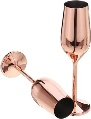 Produktbild von Sektgläser Edelstahl 200 ml rose gold, unzerbrechlich, BPA-frei, für Hochzeit Partys und Jahrestag, 3 Farben, Edelstahl, rose gold, 200 ml?