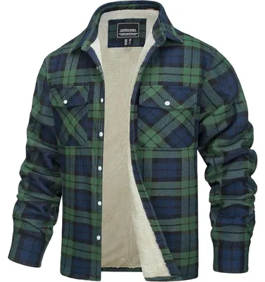 Produktbild von Herren Fleece Thermohemd Warm Flanellhemd L Grün