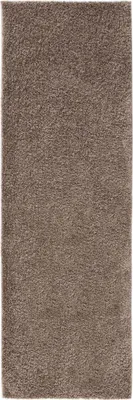Produktbild von benuta Teppich Wohnzimmer Soho Taupe 80x250 cm Hochflorteppich Wohnzimmerteppich Läufer Rutschfest Flauschig Plüsch Shaggy Weich