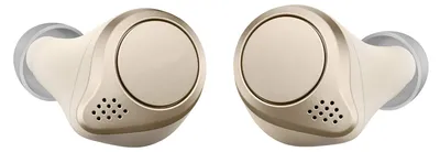 Zdjęcie produktu dla Bezprzewodowe słuchawki douszne Bluetooth 5.0 z funkcją redukcji szumów i dźwiękiem stereo – idealne na siłownię, bieganie i do pracy – kolor beżowo-złoty