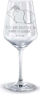 Produktbild von Mr. & Mrs. Panda weinglas graviert Meerschweinchen Weisheit - Transparent - Geschenk, Rotweinglas mit Gravur, Lustige Sprüche, Kelch, graviertes, Spruch, glas für rotwein