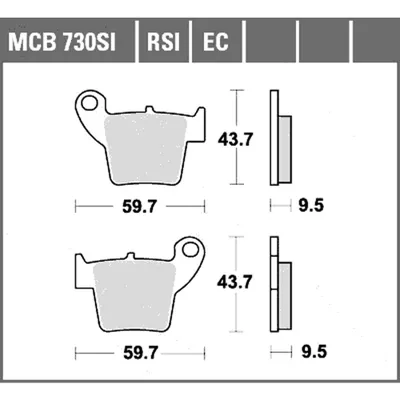 Produktbild von TRW Bremsbelagsatz EC MCB730EC CRF150R KE03 CRE450F
