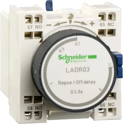 Zdjęcie produktu dla Schneider Electric, przekaźnik czasowy, z opóźnieniem włączenia, 1S+1Ö, 1,00-30,00 s, zacisk sprężynowy LADT23