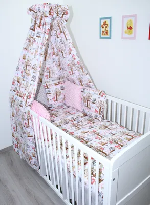 Produktbild von Baby Bettwäsche Bettset MINKY mit 6 x Kissen - 6 teilig -Nestchen Vollstoff Himmel 14. B14