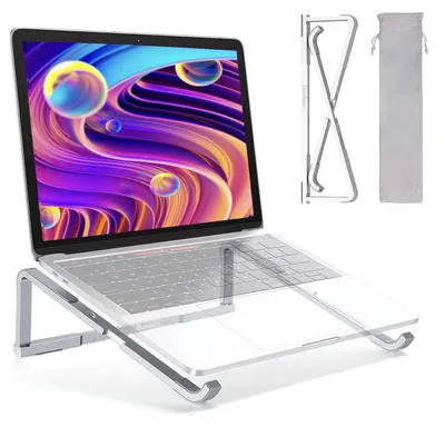 Obrázek produktu pro Omgoods - Hliníkový stojan na notebook - Ventilovaný držák na notebooky o velikosti 13-17 palců