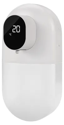 Immagine prodotto di INF Distributore di sapone schiumoso a parete intelligente in gel con display umidità e temperatura, sensore a infrarossi senza contatto, regolazione a 3 livelli, ricaricabile USB Bianco