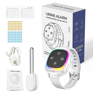 Immagine prodotto di ZELURXX Allarme wireless per l'enuresi notturna per bambini e anziani, sensore per l'enuresi, allarme notturno, impermeabile, per la cura e l'allenamento in caso di enuresi notturna, taglia L, bianco