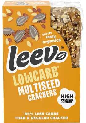Produktbild von Leev Lowcarb Knuspercracker mit Meersamen, 80 g – ballaststoffreicher Snack