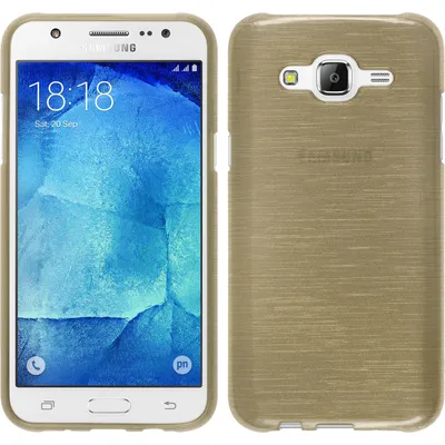 Produktbild von PhoneNatic Case kompatibel mit Samsung Galaxy J7 (2015 / J700) - gold Silikon Hülle brushed + 2 Schutzfolien