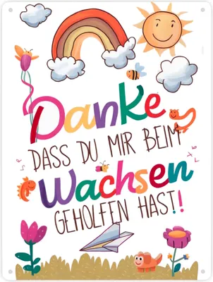 Produktbild von Danke, dass du mir beim Wachsen geholfen hast Metallschild XXL in 28x38 cm