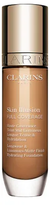 Produktbild von Clarins Skin Illusion Full Coverage, Pumpenflasche, Flüssigkeit, Jeder Hauttyp, Aufhellend, Feuchtigkeitsspendend, Mattierend, Klärend, Mittel, Neutral