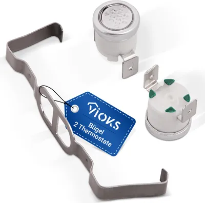 Produktbild von Temperaturbegrenzer passend wie Whirlpool 481225928681 Bügel mit 2 Thermostate für Trockner